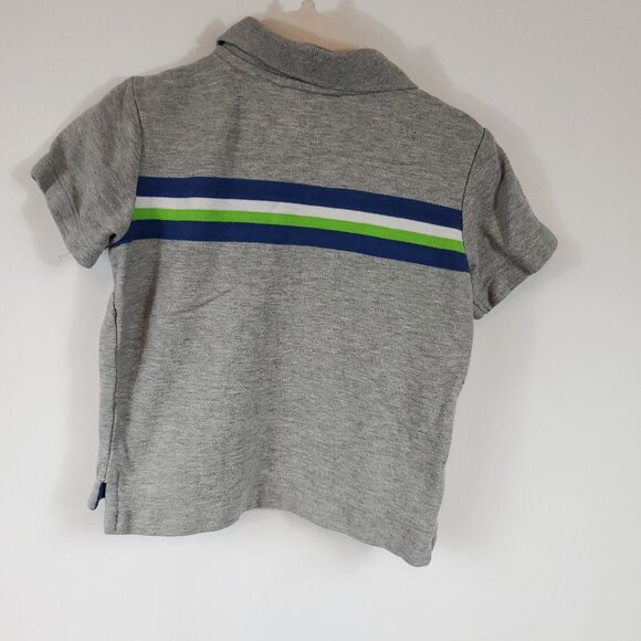 Old Navy Grey Shrt Slv Collared Quarter Button Boys Shirt Sz 18-24Mnth - Picture 6 of 7